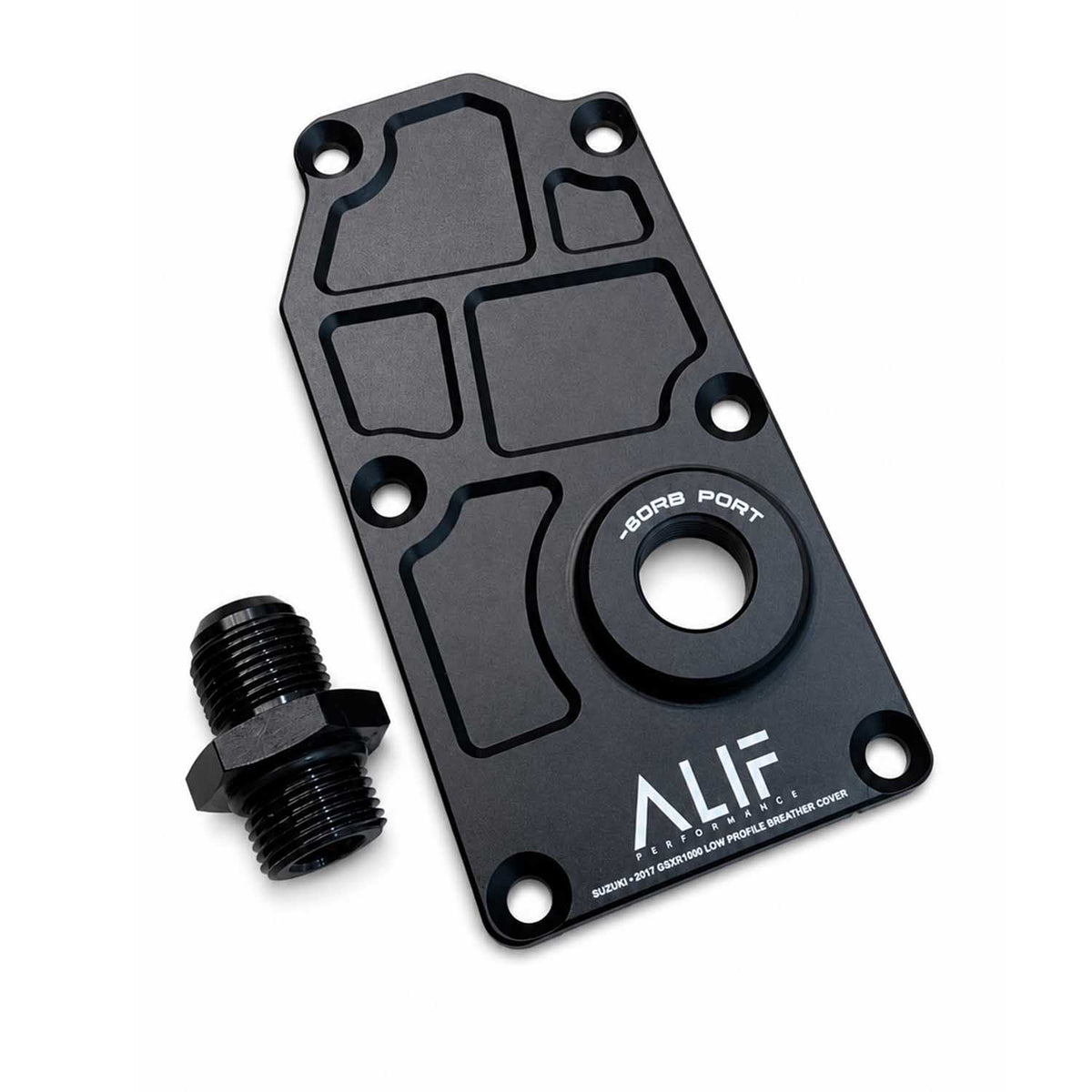 Alif Performance 2017+ Suzuki GSXR1000 Low Profile Breather Cover with -8 ORB Port