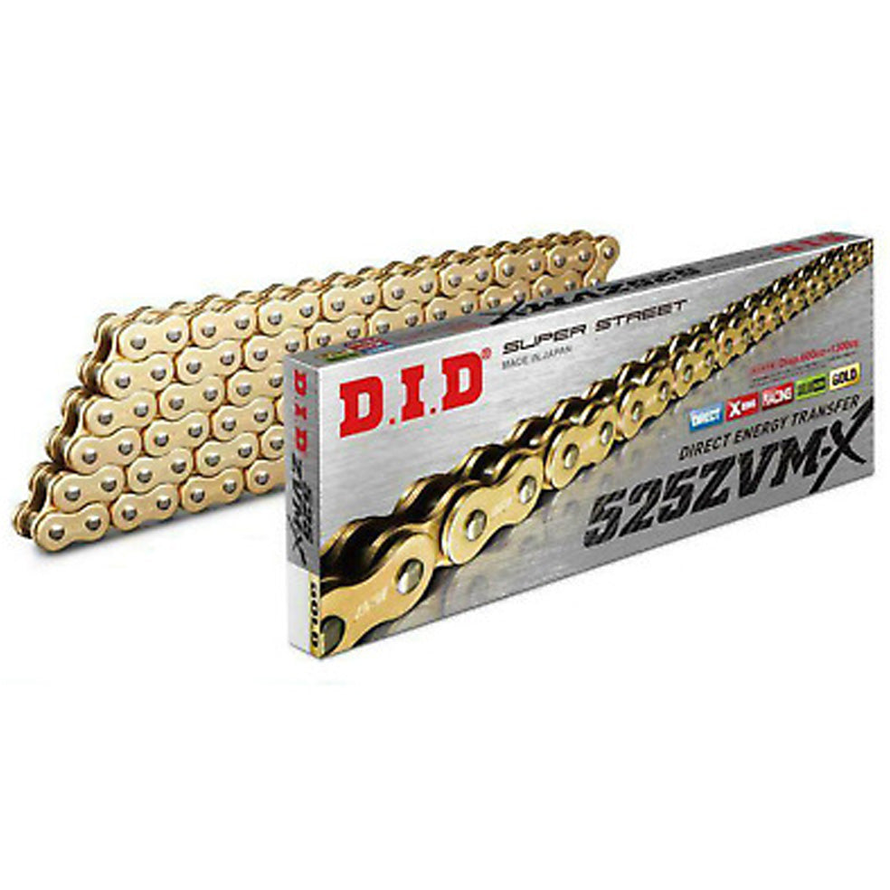 D.I.D 525ZVM-X Heavy Duty Super Street Chain - 140 Links - GOLD